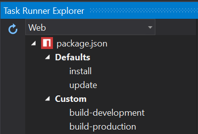 Visual Studio Task Runner Explorer